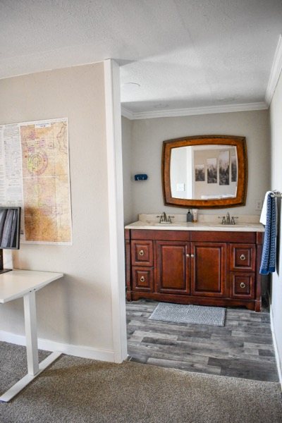 Bedroom with an adjoining bathroom