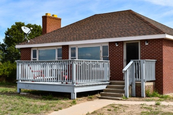 The Hangar House front exterior and deck