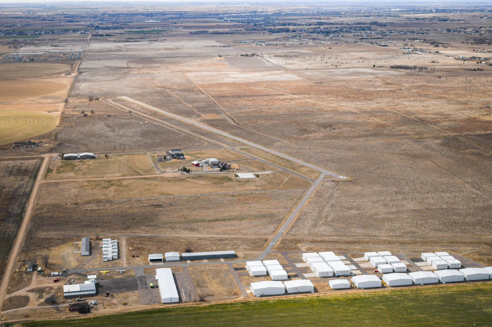 Comprehensive aerial view of Platte Valley Airpark